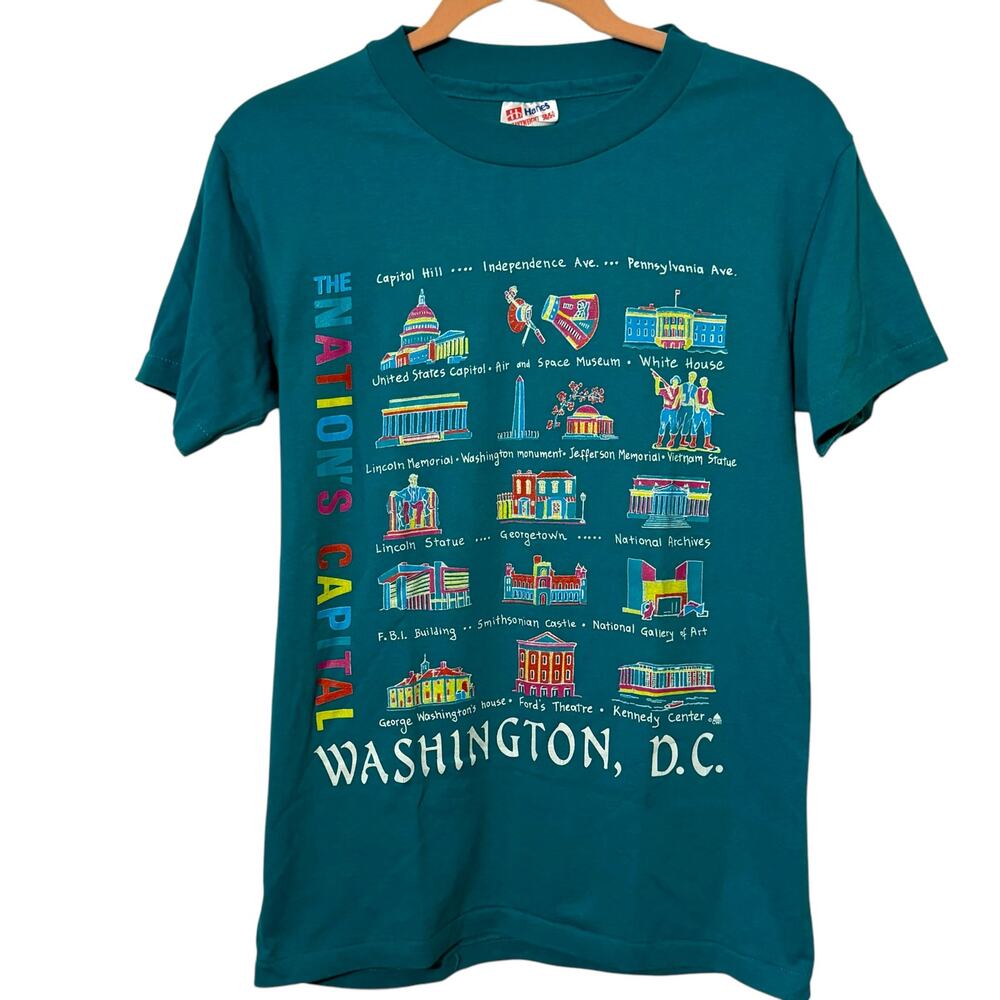 Vintage Hanes Heavyweight 50/50 Single Stitch Washington DC Souvenir T-Shirt